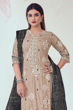 Load image into Gallery viewer, Fabulous Cotton Fabric Beige Color Printed Salwar Suit