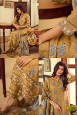 Load image into Gallery viewer, Brown Pure Muslin Silk Fancy Borer Embroidery Digital Print Salwar Suit