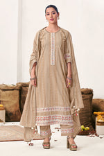 Load image into Gallery viewer, Beige Pure Cotton Block Print Casual Straight Cut Dress