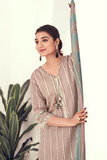 Load image into Gallery viewer, Lavender Pure Linen Digital Print Straight Cut Salwar Suit