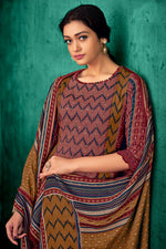 Load image into Gallery viewer, Maroon Pure Pashmina Digital Print Casual Dress