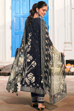Load image into Gallery viewer, Black Elegant Cotton Straight Cut Casual Salwar Kameez