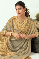 Load image into Gallery viewer, Muslin Silk Fabric Yellow Color Salwar Suit With Digital Printed Work