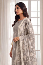 Load image into Gallery viewer, Mal Chanderi Dyed Jacquard Lace Work Salwar Suit