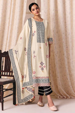 Load image into Gallery viewer, Premium Off White Cotton Jacquard Work Salwar Kameez