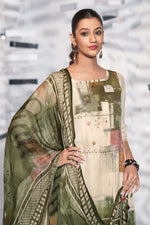 Load image into Gallery viewer, Beige Digital Print Pure Linen Salwar Suit