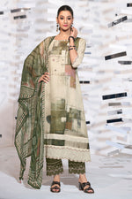 Load image into Gallery viewer, Beige Digital Print Pure Linen Salwar Suit