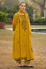 Load image into Gallery viewer, Elegant Malai Chanderi Mukaish Embroidery Salwar Suit