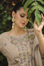Load image into Gallery viewer, Designer Premium Cotton Jacquard Straight Cut Salwar Kameez