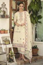 Load image into Gallery viewer, Daily Wear Cotton Jacquard Embroidery Work Straight Cut Salwar Suit