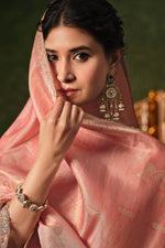 Load image into Gallery viewer, Premium Bemberg Jacquard Embroidery Patti Salwar Kameez