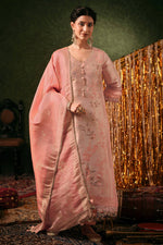 Load image into Gallery viewer, Premium Bemberg Jacquard Embroidery Patti Salwar Kameez