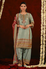 Load image into Gallery viewer, Royal Silk Brocade Handwork Wedding Wear Salwar Suit