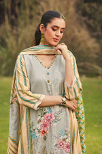 Load image into Gallery viewer, Beige Pure Lilen Digital Print Salwar Suit