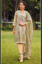 Load image into Gallery viewer, Beige Pure Lilen Digital Print Salwar Suit