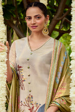 Load image into Gallery viewer, Pure Tissue Jacquard With Fancy Embroidery Work Long Salwar Kameez
