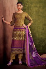 Load image into Gallery viewer, Pure Pashmina Digital Print Suit In Brown Color