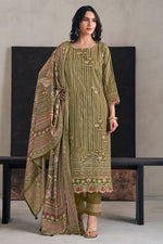 Load image into Gallery viewer, Digital Print Premium Corduroy Casual Salwar Kameez In Olive Color