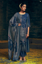 Load image into Gallery viewer, Navy Blue Color Pure Pashmina Digital Print Salwar Suit