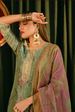Load image into Gallery viewer, Fashionable Green Color Digital Print Tissue fancy jacquard Salwar Suit