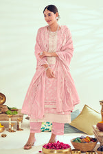 Load image into Gallery viewer, Pink Pure Cotton Khadi Block Print Long Straight Cut Salwar Kameez