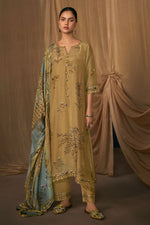 Load image into Gallery viewer, Brown Pure Bemberg Silk Digital Print Designer Long Suit