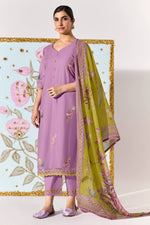 Load image into Gallery viewer, Pure Mal Chanderi Embroidered Cotton Salwar Kameez