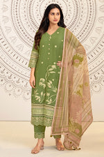 Load image into Gallery viewer, Pure Linen Jacquard Embroidered Salwar Kameez With Handwork
