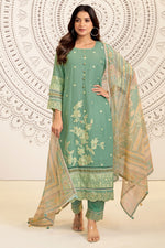Load image into Gallery viewer, Premium Pure Linen Jacquard Designer Salwar Suit With Embroidery Work