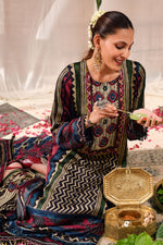 Load image into Gallery viewer, Royal Ajrak Print Kutch Satin Lace Work Ethnic Salwar Kameez