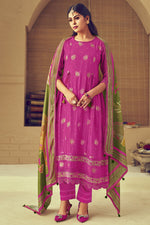 Load image into Gallery viewer, Rani Pure Muslin Jacquard Sequence Embroidery Party Wear Salwar Suit