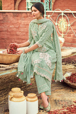 Load image into Gallery viewer, Sea Green Pure Cotton Block Print Salwar Kameez