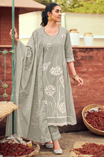 Load image into Gallery viewer, Grey Pure Cotton Block Print Suit