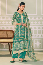 Load image into Gallery viewer, Handcrafted Mal Mal Cotton Straight Fit Salwar Kameez with Block Prints