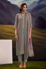 Load image into Gallery viewer, Premium Checks Print Straight Cut Salwar Kameez With Hand Embroidery