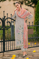 Load image into Gallery viewer, Stylish Linen Embroidery Casual Wear Salwar Suit