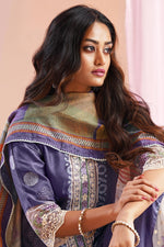 Load image into Gallery viewer, Blue Color Pure Moga Silk Embroidery And Batik Print Dress