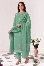 Load image into Gallery viewer, Malai Chanderi Lace Beads Work Salwar Suit