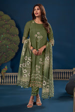 Load image into Gallery viewer, Green Pure Premium Corduroy Digital Print Dress