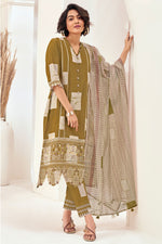 Load image into Gallery viewer, Brown Pure Cotton Hand Block Print With Embroidery Dress