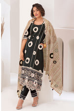 Load image into Gallery viewer, Pure Cotton Hand Block Print With Embroidery Work Suit In Black Color