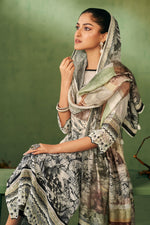 Load image into Gallery viewer, Beige Pure Muslin Silk Digital Print Long Salwar Kameez