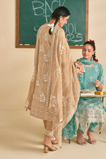 Load image into Gallery viewer, Traditional Block Printed Casual Wear Elegant Light Brown Cotton Salwar Suit
