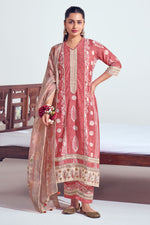 Load image into Gallery viewer, Pure Moga Silk Embroidery And Batik Print Long Straight Cut Salwar Kameez