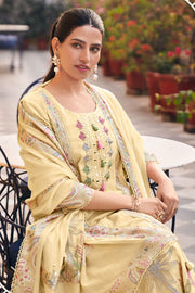 Festive Wear Malai Chanderi Suit With Embellished Dupatta