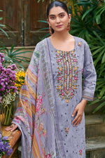 Load image into Gallery viewer, Elegant Premium Cotton Borer Embroidery Straight Cut Salwar Suit