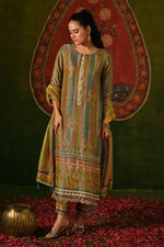 Load image into Gallery viewer, Luxury Kanjivaram Jacquard Festive Wear Salwar Suit With Tissue Gold Zari Dupatta