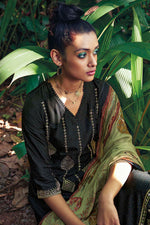 Load image into Gallery viewer, Pure Russian Silk Gold Print Designer Salwar Kameez