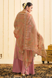Glamorous Pink Pure Tissue Silk Digital Print Palazzo Salwar Suit