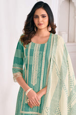 Load image into Gallery viewer, Womens Pure Cotton Hand Block Print Salwar Kameez With Mal Mal Dupatta